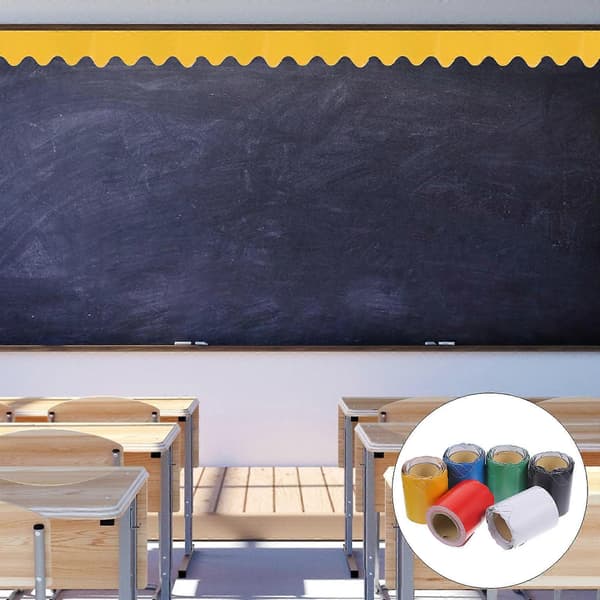 6 Rolls Classroom Bulletin Board Borders Decorative Edging Wave Edging Strips