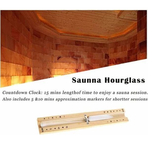CHAM - SAXHPS Sauna Timeglas 15 Minutter Sauna Timeglas Sauna Timeglas Tilbehør til Sauna Spa med 2 Rustfri Skruer Roterbar Hvid Sand
