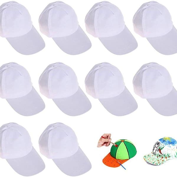 DIY-caps for barn, hvite caps for barn, tomme caps for tegning