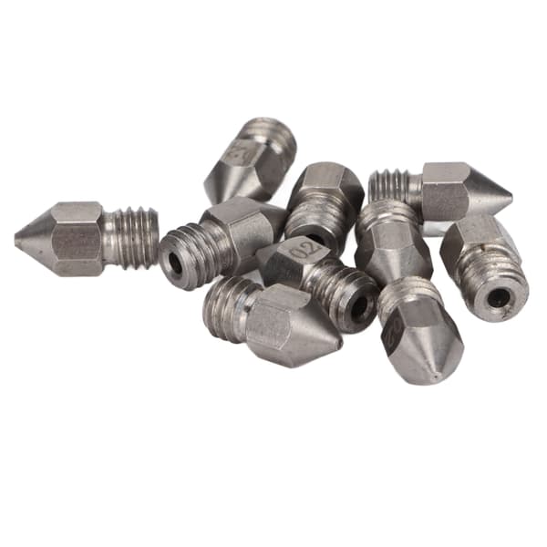 10 stk 3D-printerdyser MK8 rustfrit stål 1,75 mm ekstruderingsprinthoveddele tilbehør 0,2 mm