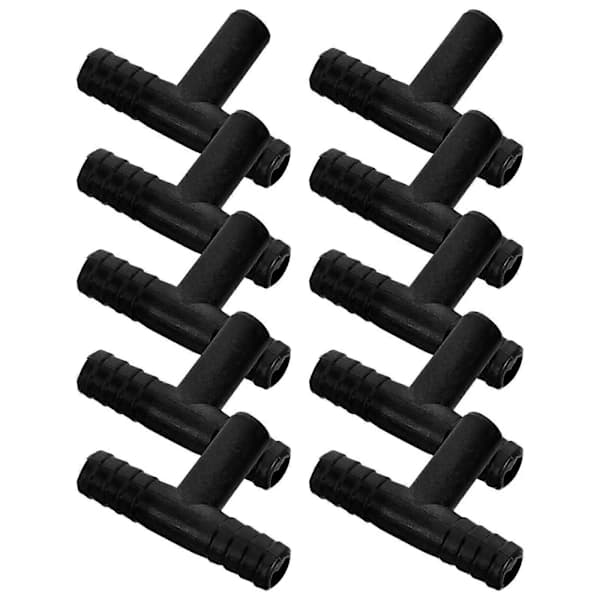 Table Fountain Hose Splitter T-shaped Replacement For Table Waterfall 10pcs Black 3.50X2.50X0.80CM