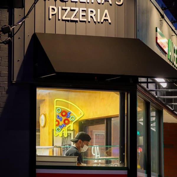 Pizza Neon Akryyli LED-kyltti Ruokamuoto Neonkyltit seinälle Keltainen