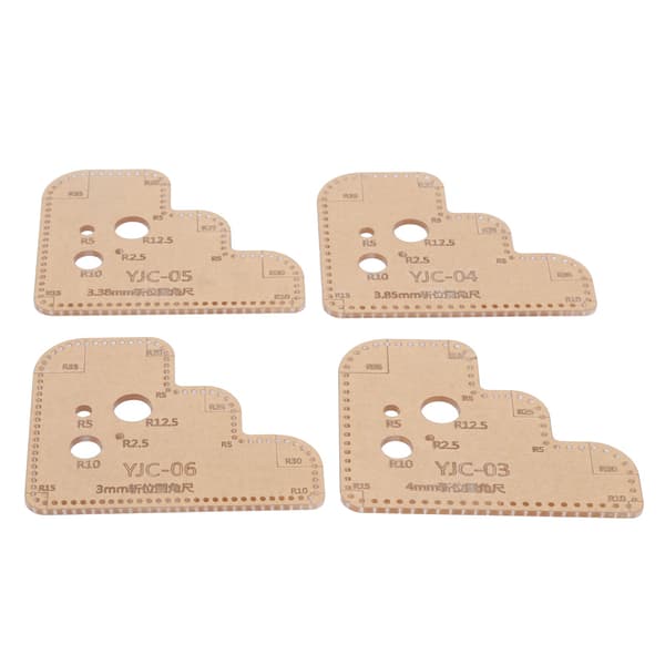 4 Pieces Acrylic Templates DIY Transparent Round Ruler Stencils Cutting Tool with Protective Layer for Crafts