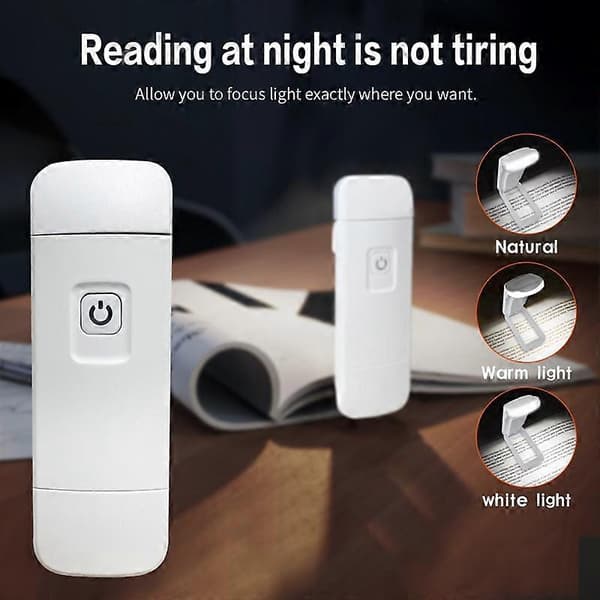 Book Reading Light LED Clip Lamp Rechargeable Eye-Friendly Reading Lamp Brightness Adjustable for Kids Book Lamp