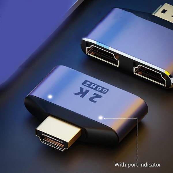 HDMI-kompatibel splitter 1 ind 2 ud 2K splitter til FullHD 2K@60HZ 1920x1080