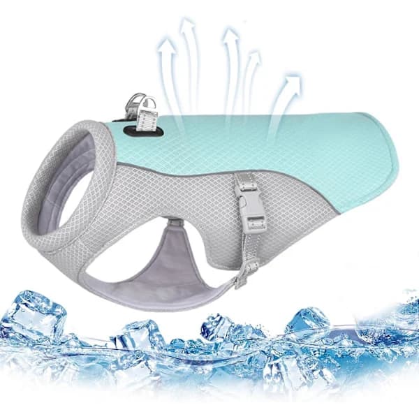 Dog Cooling Vest Summer Dog Cooling Jacket Breathable Mesh Adjustable Fast Cooling
