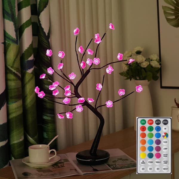 LED Table Lamp Bonsai Tree DIY Lamp Decoration Night Light Home Decor Plum Blossoms