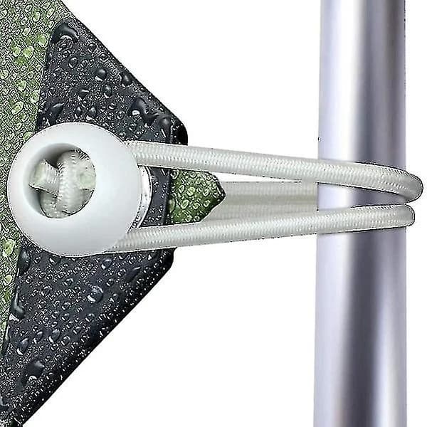 50-pak boldbungee-snore elastiske presenningsstropper til telte, baldakiner, bannere og presenninger, hvid