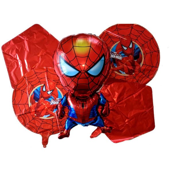 Folieballoner, Spiderman, 5 stk