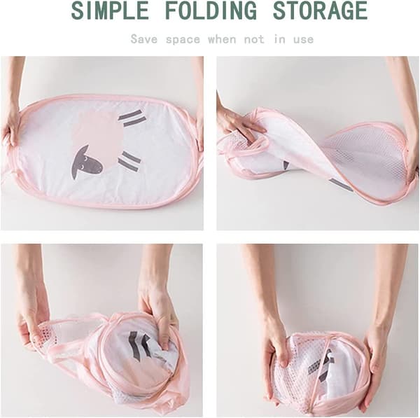 Dirty Clothes Storage Basket, Foldable Pop-Up Laundry Hamper Portable Mesh Laundry Basket, Can Be Used for Clothes A