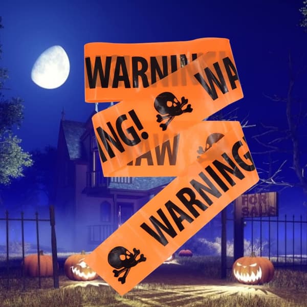 Halloween Hazard Varningstape Icke-Klistrig Säkerhets Varningstape D
