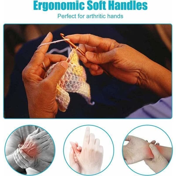 Crochet Hook Set for Beginners - 12 Needles with Mini Bag, Compatible with Knitting Accessories
