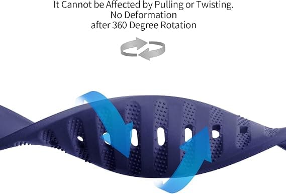 22mm Silicone Watch Band, Unisex, Adjustable Buckle, Quick Release, Blue Sport Strap, Smartwatch Compatible