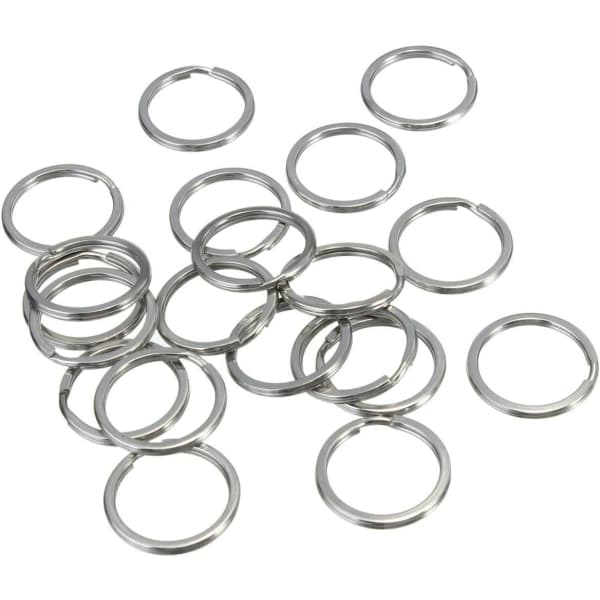 20 stk. 25 mm Metal Flad Delt Nøglering Cirkulær Nøglering Rosetter Nøglering Loop Nøglering Forbindelse