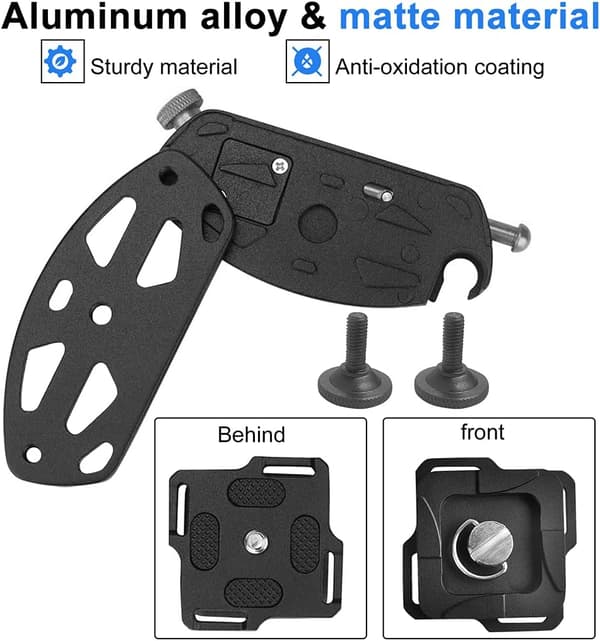 Camera Clip, Camera Holder, Aluminum Camera Holder Belt Clip with 1/4\" Screw, for DSLR Camera, Backpack