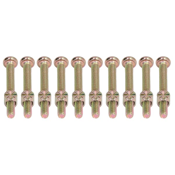 10 sæt tremmesengsskruer M6 galvaniseret rustfrit stål unbrakohovedskruer hardwarekit til møbler M6x50mm