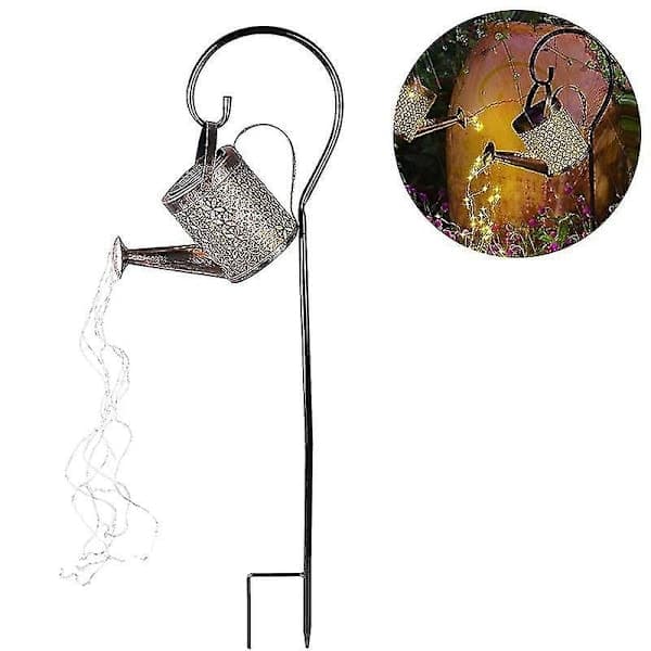 Solar Powered LED String Light Watering Can Garden Decoration