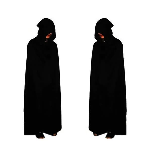 Halloweenfest Grim Reaper Sort Kappe Kappe Halloween kostume rekvisitter sæt kappe cloak