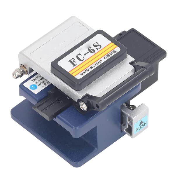 Fiber Optic Cleaver High Precision 12 Faces Optical Fiber Cutter for Cold Splicing Cutting Stripping FC6S Blue Purple