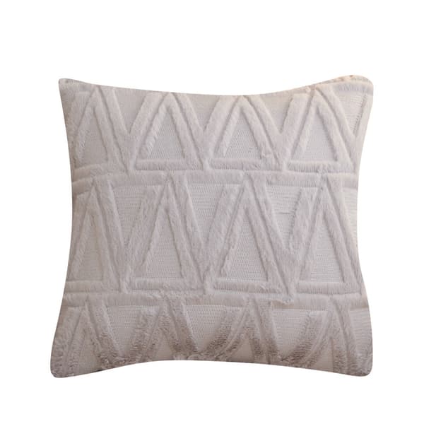 6 stk. hvide bløde plys uld korte fløjls dekorative pudebetræk luksusstil til sofa soveværelse hvid 45 x 45 cm