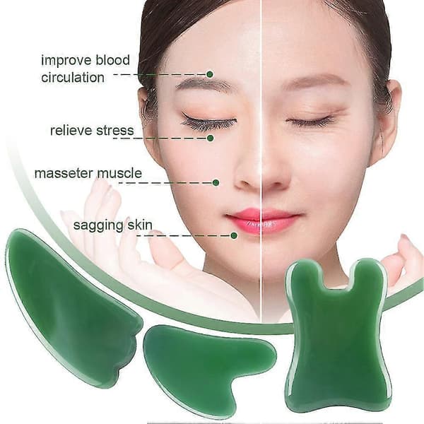 5 stk Øye Trigger Hake Gua Sha Verktøy Ansiktsmassasje Nakke Kropp Spa