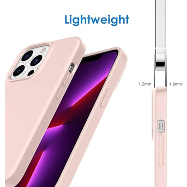 (Rose) Silikondeksel til iPhone 13 Pro 6,1 tommer, etui i