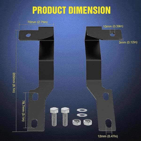 LED-lys Pod Metall Pansermontering Kit/grøft Pansermontering for 2005-2015, Svart