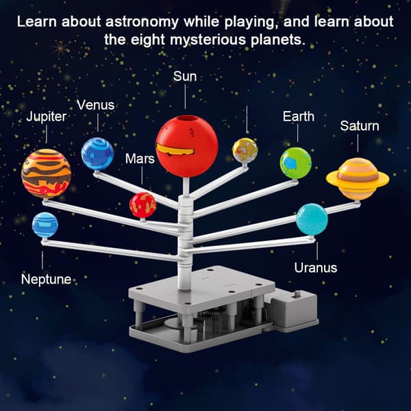 Børns solsystemmodel DIY mobil planeter planetarium solsystem med 8 solplaneter undervisningsrekvisitter pædagogisk legetøj