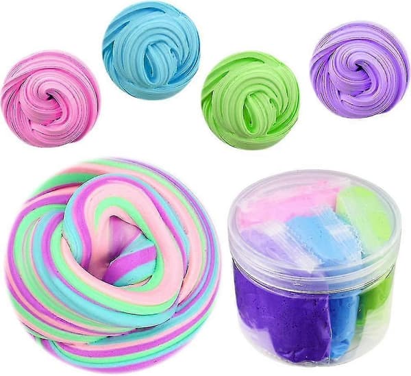 Blandet fluffy Floam-slim, strækbart, blødt lerlegetøj, giftfrit for børn og voksne