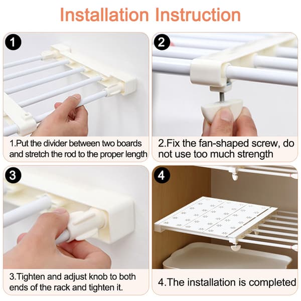 Adjustable Wardrobe Dividers for Shoe Cabinets - 38‑60cm/15.0‑23.6in