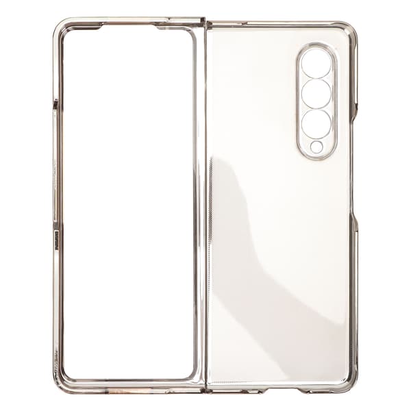 Electroplated Front Rear Phone Case Scratch Resistant Front Rear Protective Cover for Samsung Galaxy Z Fold 3 Foldable Phone Golden