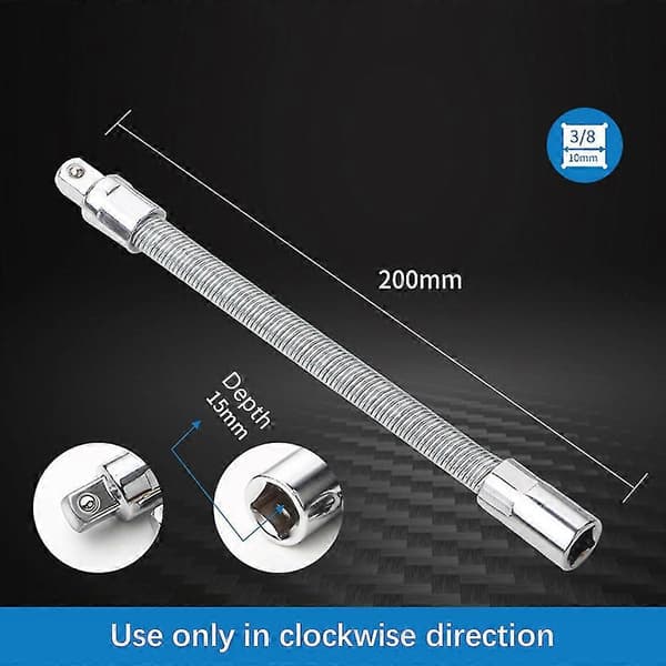 3 st Flexibla Förlängningskablar för Hylsor 1/4 3/8 1/2 Flex Hylsförlängningsset Drive Light Impact Extender