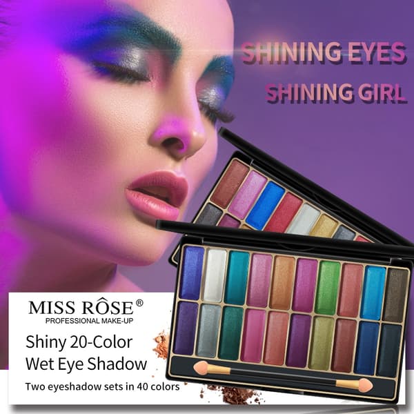 20 Colors Glitter Eyeshadow Powder Makeup Eye Shadow Cosmetic Tool (MT02#)