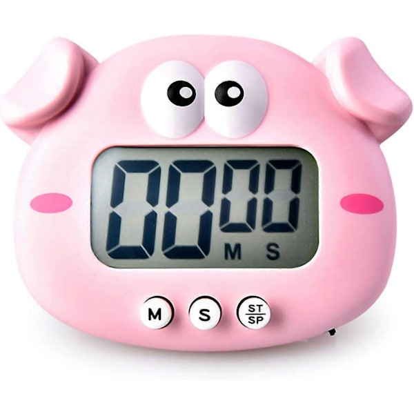 Digital Kitchen Timer LCD Display Magnetic Countdown Stopwatch Timer, Kitchen Cooking Countdown Timer Kids Timer Pink Pink