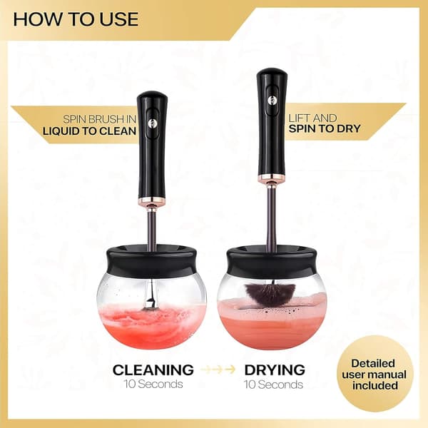 Makeupbørsterenser Tørremaskine Spinner Makeupbørsteværktøj til alle størrelser børster