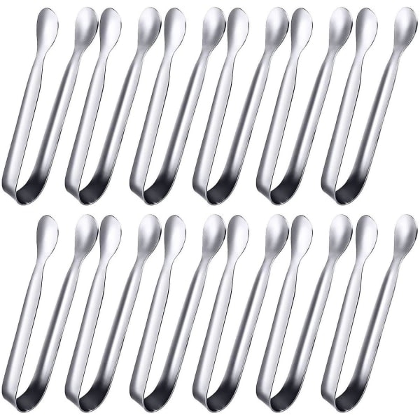 12-pack mini tänger Sockertänger Istänger Små serveringstänger i rostfritt stål