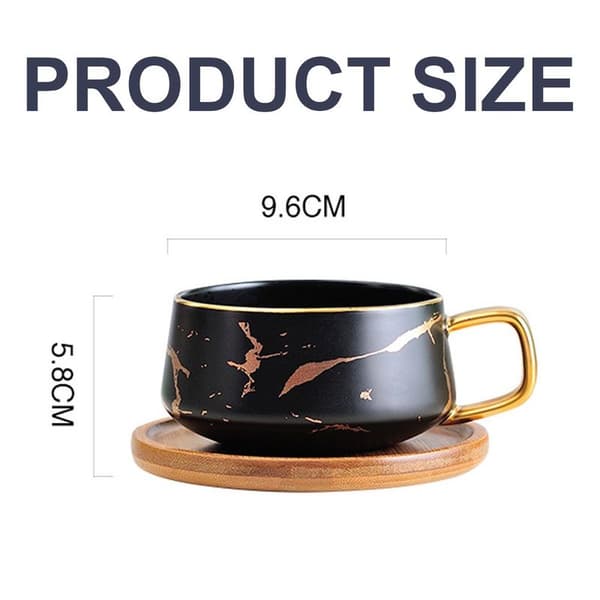 Espressokopp, 300 ml cappuccino koppsett, marmor kaffekopp
