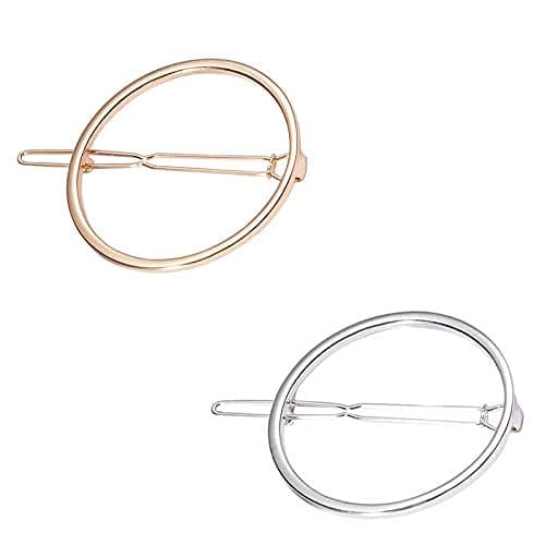 2 st Minimalistiska Snygga Hålformade Geometriska Runda Cirkel Metall Hårnålar