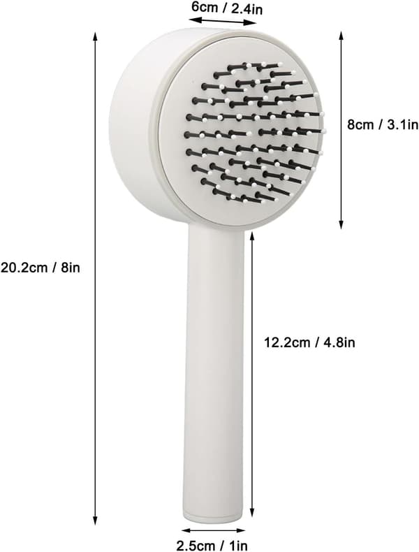 Hvid - 1 Styk 3D Luftpude Massager Selvrensende Hårbørste DXGHC