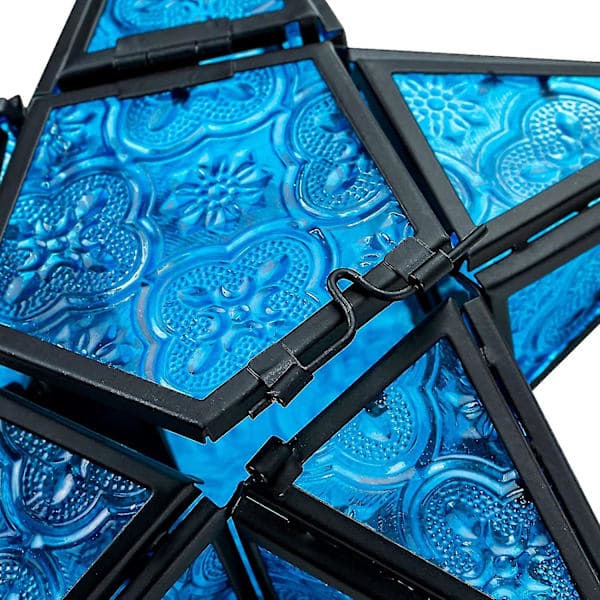 Decorative Hanging Glass Lanterns for Windows - Blue