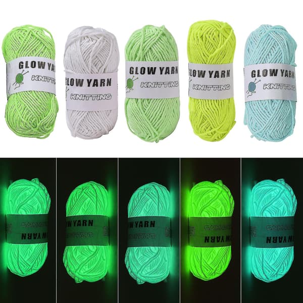 Luminous Chunky Yarn Luminous Hand-Knitted Knitting Wool Weave Sewing - JXLGV Multicolor Multicolor