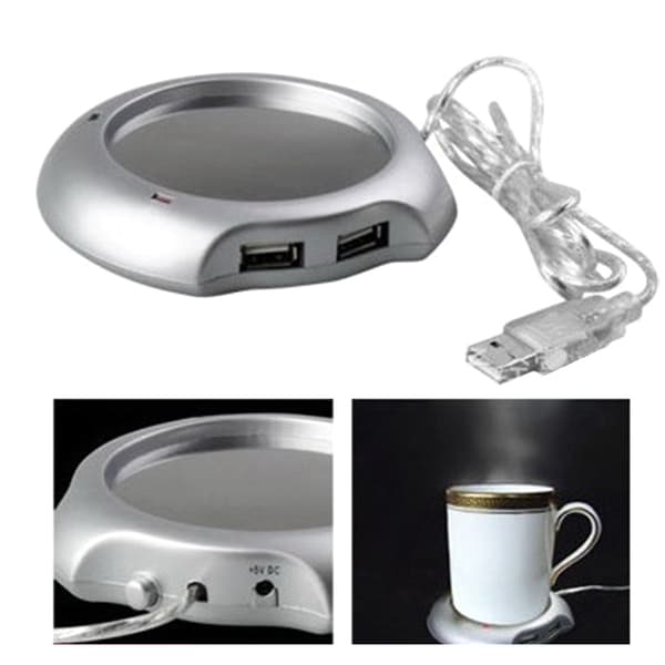 USB Hub Krusvarmer Te Kaffe Kopp Krusvarmer Elektrisk Varmer for PC Varmepute