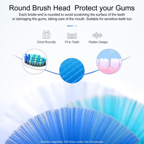 Replacement Brush Heads Compatible with Fairywill 507/508/D7/D8/515/551/917/959, White, 10-Pack