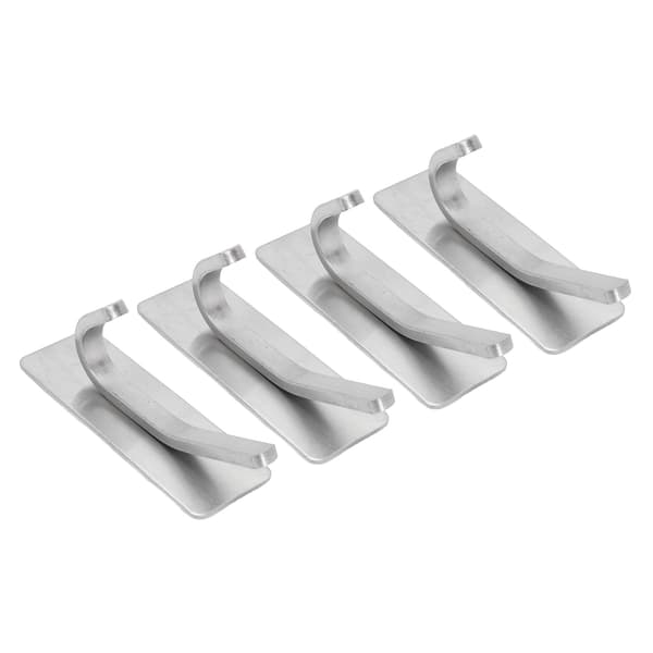 4pcs Stainless Steel Self-Adhesive Hooks Wall Hooks for Coat Hat Bathroom Silver No Drilling