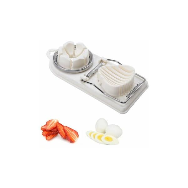 Multifunksjonell eggdeler, brukes til å dele egg, bananer og jordbær (hvit)