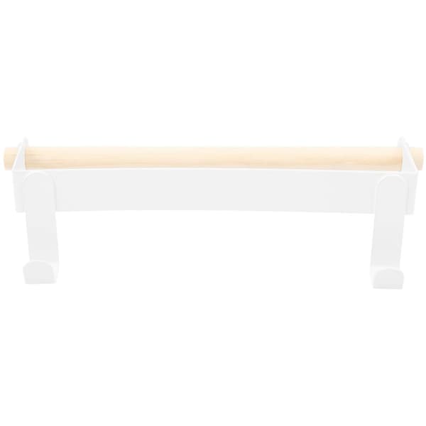 Single Pole Paper Towel Holder Towel Rack Toilet Paper Holder Hanger Hook White Kitchen Accessory