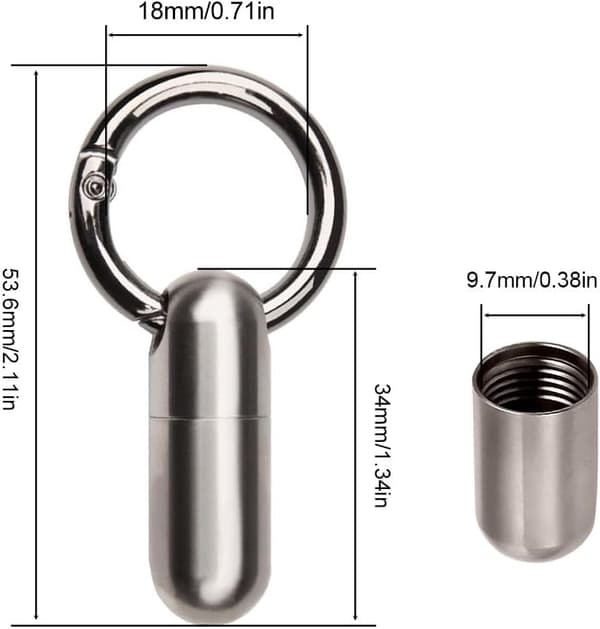 Keychain Pill Holder, Waterproof Mini Pill Box Portable Pill, ZQKLA