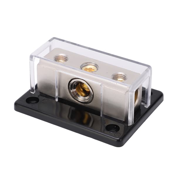 2-Way Power Distribution Block 0GA In 4GA Out Distribution Connection Block Universal for Car Audio