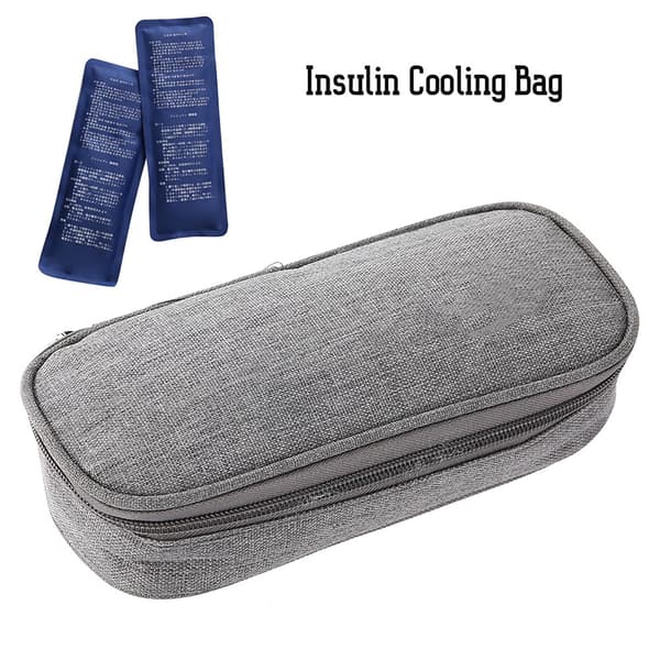 Portable Insulin Cooler Bag Protective Case Medical Insulation Cooling Pouch Case (Grey) 1.3 1.3