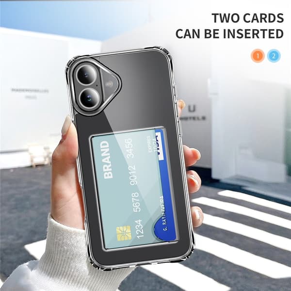 iPhone 17 -kuori korttipidikkeellä, läpinäkyvä